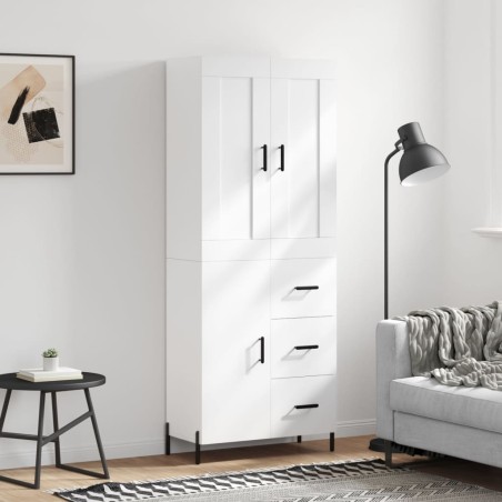 vidaXL Credenza Bianca 69,5x34x180 cm in Legno Multistrato