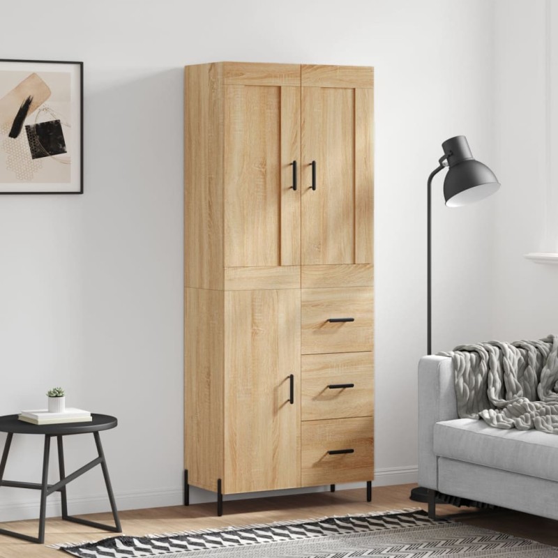vidaXL Credenza Rovere Sonoma 69,5x34x180 cm in Legno Multistrato vidaXL Credenza Rovere Sonoma 69,5x34x180 cm in Legno Multistrato