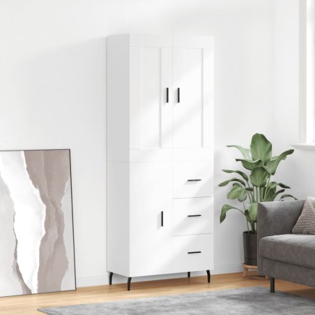 vidaXL Credenza Bianca 69,5x34x180 cm in Legno Multistrato