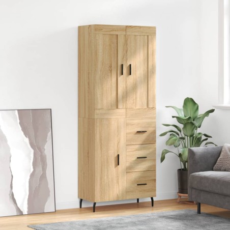 vidaXL Credenza Rovere Sonoma 69,5x34x180 cm in Legno Multistrato