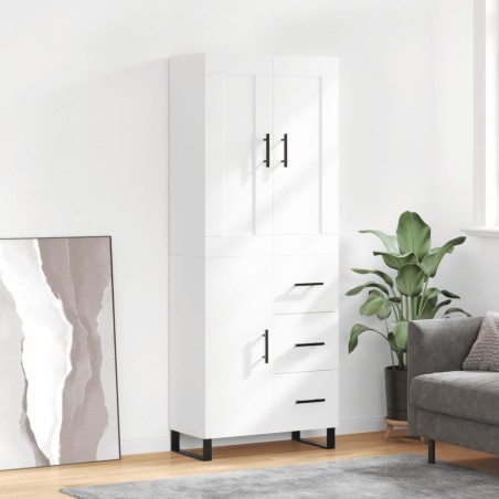 vidaXL Credenza Bianca 69,5x34x180 cm in Legno Multistrato