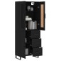 vidaXL Credenza Nera 69,5x34x180 cm in Legno Multistrato vidaXL Credenza Nera 69,5x34x180 cm in Legno Multistrato