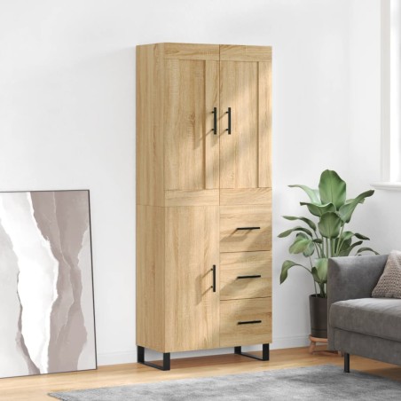 vidaXL Credenza Rovere Sonoma 69,5x34x180 cm in Legno Multistrato
