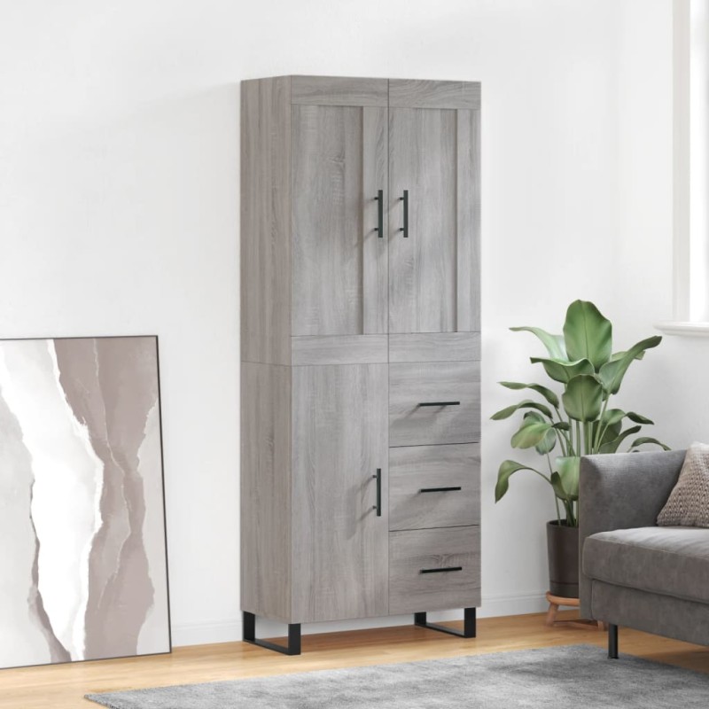 vidaXL Credenza Grigio Sonoma 69,5x34x180 cm in Legno Multistrato vidaXL Credenza Grigio Sonoma 69,5x34x180 cm in Legno Multistrato