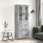 vidaXL Credenza Grigio Cemento 69,5x34x180 cm in Legno Multistrato vidaXL Credenza Grigio Cemento 69,5x34x180 cm in Legno Multistrato