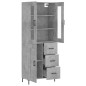 vidaXL Credenza Grigio Cemento 69,5x34x180 cm in Legno Multistrato vidaXL Credenza Grigio Cemento 69,5x34x180 cm in Legno Multistrato