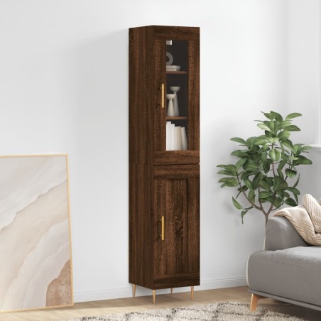 vidaXL Credenza Rovere Marrone 34,5x34x180 cm in Legno Multistrato