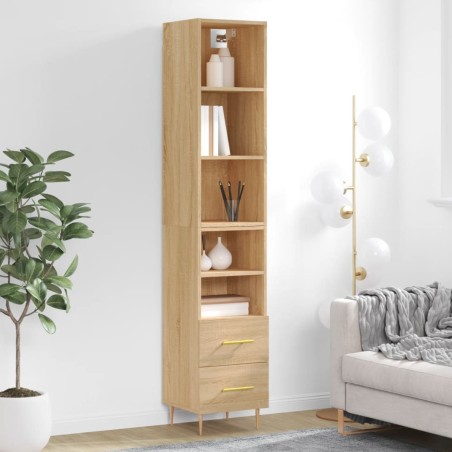 vidaXL Credenza Rovere Sonoma 34,5x34x180 cm in Legno Multistrato