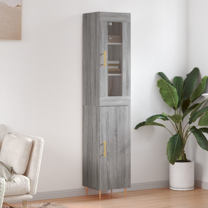 vidaXL Credenza Grigio Sonoma 34,5x34x180 cm in Legno Multistrato vidaXL Credenza Grigio Sonoma 34,5x34x180 cm in Legno Multistrato