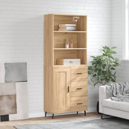 vidaXL Credenza Rovere Sonoma 69,5x34x180 cm in Legno Multistrato