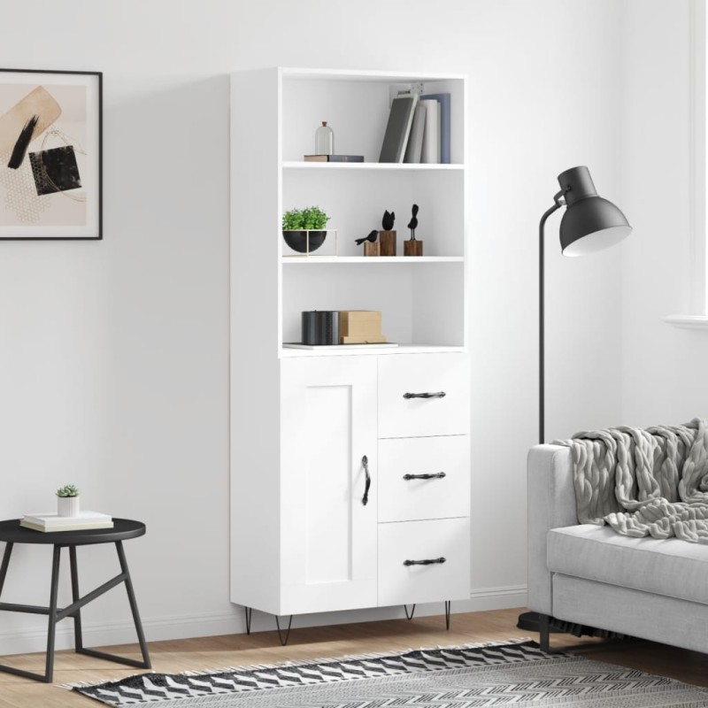 vidaXL Credenza Bianca 69,5x34x180 cm in Legno Multistrato vidaXL Credenza Bianca 69,5x34x180 cm in Legno Multistrato