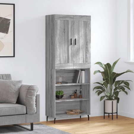 vidaXL Credenza Grigio Sonoma 69,5x34x180 cm in Legno Multistrato