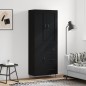 vidaXL Credenza Nera 69,5x34x180 cm in Legno Multistrato vidaXL Credenza Nera 69,5x34x180 cm in Legno Multistrato