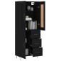 vidaXL Credenza Nera 69,5x34x180 cm in Legno Multistrato vidaXL Credenza Nera 69,5x34x180 cm in Legno Multistrato
