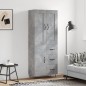 vidaXL Credenza Grigio Cemento 69,5x34x180 cm in Legno Multistrato vidaXL Credenza Grigio Cemento 69,5x34x180 cm in Legno Multistrato