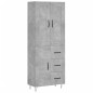 vidaXL Credenza Grigio Cemento 69,5x34x180 cm in Legno Multistrato vidaXL Credenza Grigio Cemento 69,5x34x180 cm in Legno Multistrato