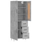 vidaXL Credenza Grigio Cemento 69,5x34x180 cm in Legno Multistrato vidaXL Credenza Grigio Cemento 69,5x34x180 cm in Legno Multistrato