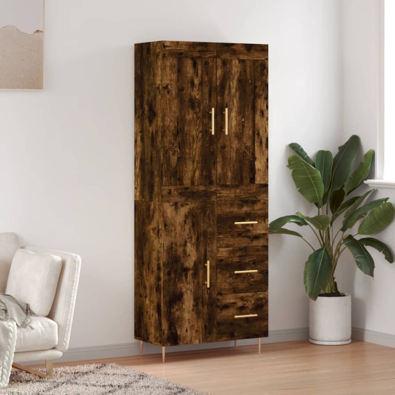 vidaXL Credenza Rovere Fumo 69,5x34x180 cm in Legno Multistrato vidaXL Credenza Rovere Fumo 69,5x34x180 cm in Legno Multistrato
