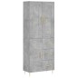 vidaXL Credenza Grigio Cemento 69,5x34x180 cm in Legno Multistrato vidaXL Credenza Grigio Cemento 69,5x34x180 cm in Legno Multistrato