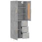 vidaXL Credenza Grigio Cemento 69,5x34x180 cm in Legno Multistrato vidaXL Credenza Grigio Cemento 69,5x34x180 cm in Legno Multistrato