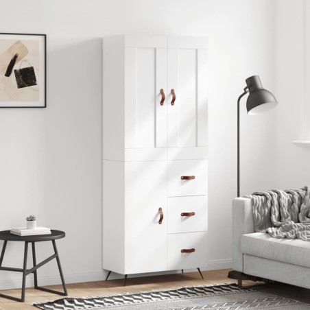 vidaXL Credenza Bianca 69,5x34x180 cm in Legno Multistrato