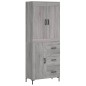 vidaXL Credenza Grigio Sonoma 69,5x34x180 cm in Legno Multistrato vidaXL Credenza Grigio Sonoma 69,5x34x180 cm in Legno Multistrato