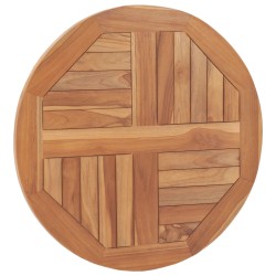 vidaXL Piano Tavolo in Legno Massello di Teak Rotondo 2,5 cm 60 cm