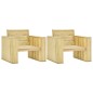 Sedie da Giardino 2 pz 89x76x76 cm in Legno di Pino Impregnato Sedie da Giardino 2 pz 89x76x76 cm in Legno di Pino Impregnato
