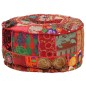 vidaXL Pouf Patchwork Rotondo Fatto a Mano in Cotone 40x20 cm Rosso