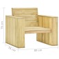 Sedie da Giardino 2 pz 89x76x76 cm in Legno di Pino Impregnato Sedie da Giardino 2 pz 89x76x76 cm in Legno di Pino Impregnato