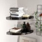 vidaXL Scaffali Angolari a Parete 2 pz Nero Lucido 35x35x3,8 cm MDF vidaXL Scaffali Angolari a Parete 2 pz Nero Lucido 35x35x3,8 cm MDF