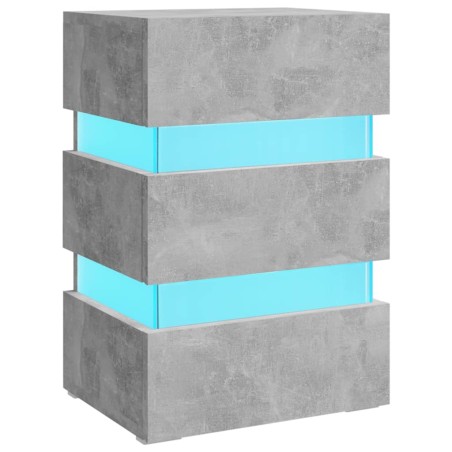 vidaXL Comodino con LED Grigio Cemento 45x35x67cm in Legno Multistrato