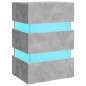 vidaXL Comodino con LED Grigio Cemento 45x35x67cm in Legno Multistrato