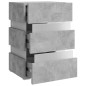 vidaXL Comodino con LED Grigio Cemento 45x35x67cm in Legno Multistrato