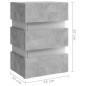 vidaXL Comodino con LED Grigio Cemento 45x35x67cm in Legno Multistrato