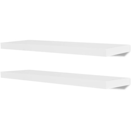2 Mensole per pareti Bianche MDF per Libri/DVD