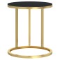 vidaXL Tavolino Oro e Nero 45 cm in Vetro Temperato