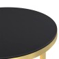 vidaXL Tavolino Oro e Nero 45 cm in Vetro Temperato
