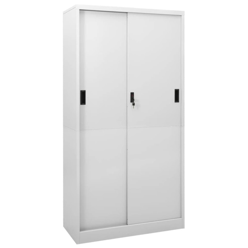 vidaXL Armadio con Anta Scorrevole Grigio Chiaro 90x40x180 cm Acciaio vidaXL Armadio con Anta Scorrevole Grigio Chiaro 90x40x180 cm Acciaio