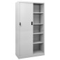 vidaXL Armadio con Anta Scorrevole Grigio Chiaro 90x40x180 cm Acciaio vidaXL Armadio con Anta Scorrevole Grigio Chiaro 90x40x180 cm Acciaio