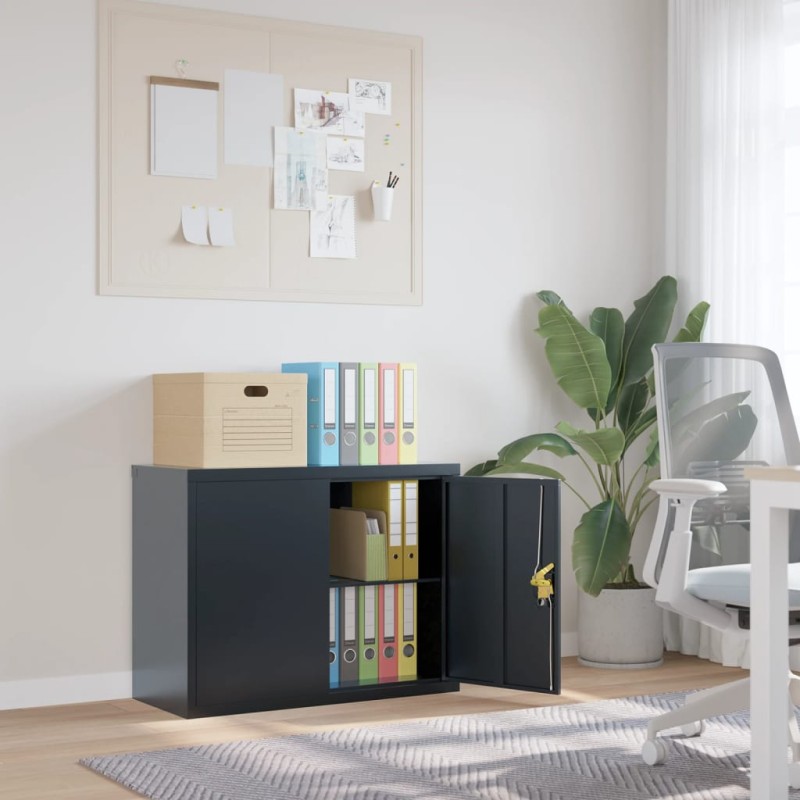 vidaXL Armadio Classificatore Antracite 90x40x70 cm in Acciaio vidaXL Armadio Classificatore Antracite 90x40x70 cm in Acciaio