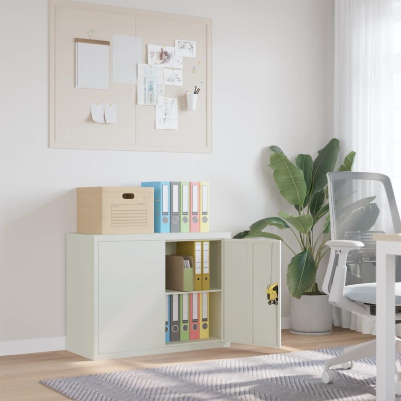 vidaXL Armadio Classificatore Grigio Chiaro 90x40x70 cm in Acciaio vidaXL Armadio Classificatore Grigio Chiaro 90x40x70 cm in Acciaio