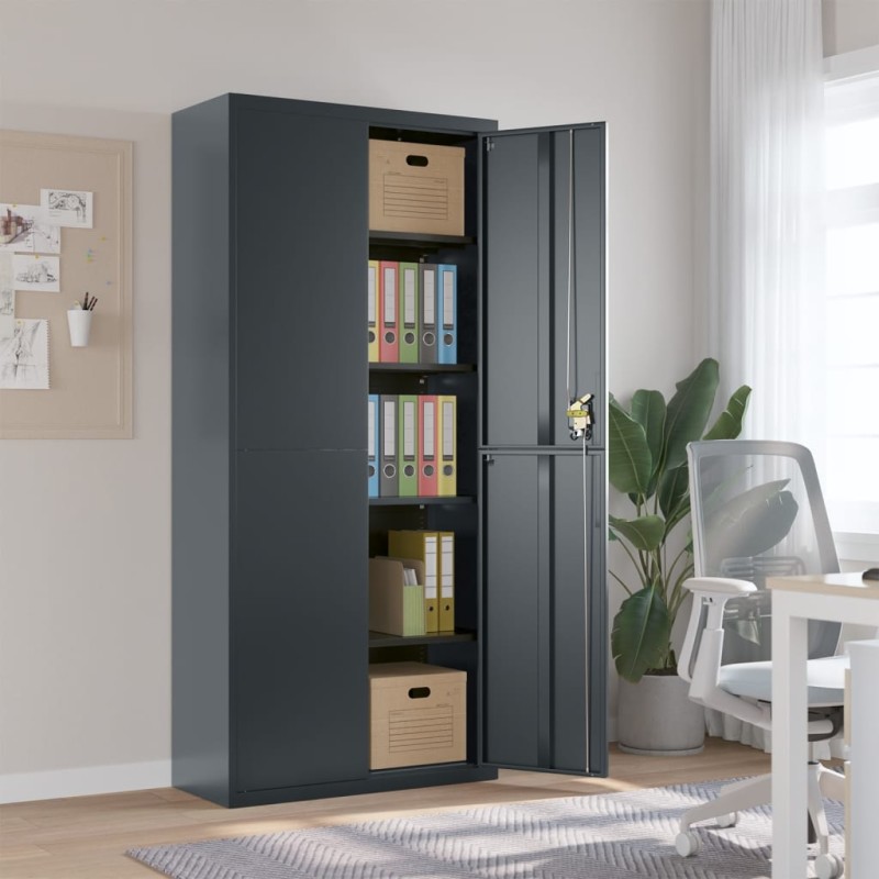 vidaXL Armadio Classificatore Antracite 90x40x200 cm in Acciaio vidaXL Armadio Classificatore Antracite 90x40x200 cm in Acciaio