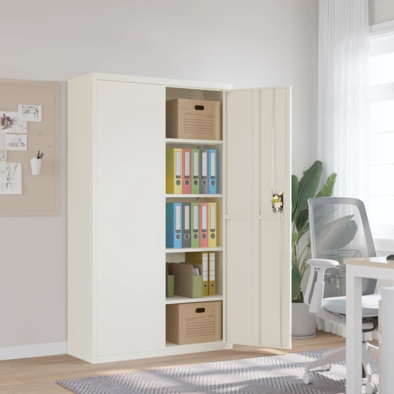 vidaXL Armadio Classificatore Bianco 105x40x180 cm in Acciaio vidaXL Armadio Classificatore Bianco 105x40x180 cm in Acciaio