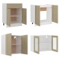 Set Armadi da Cucina 4 pz Rovere Sonoma in Truciolato Set Armadi da Cucina 4 pz Rovere Sonoma in Truciolato