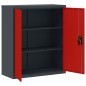 vidaXL Armadio Classificatore Antracite e Rosso 90x40x105cm in Acciaio vidaXL Armadio Classificatore Antracite e Rosso 90x40x105cm in Acciaio