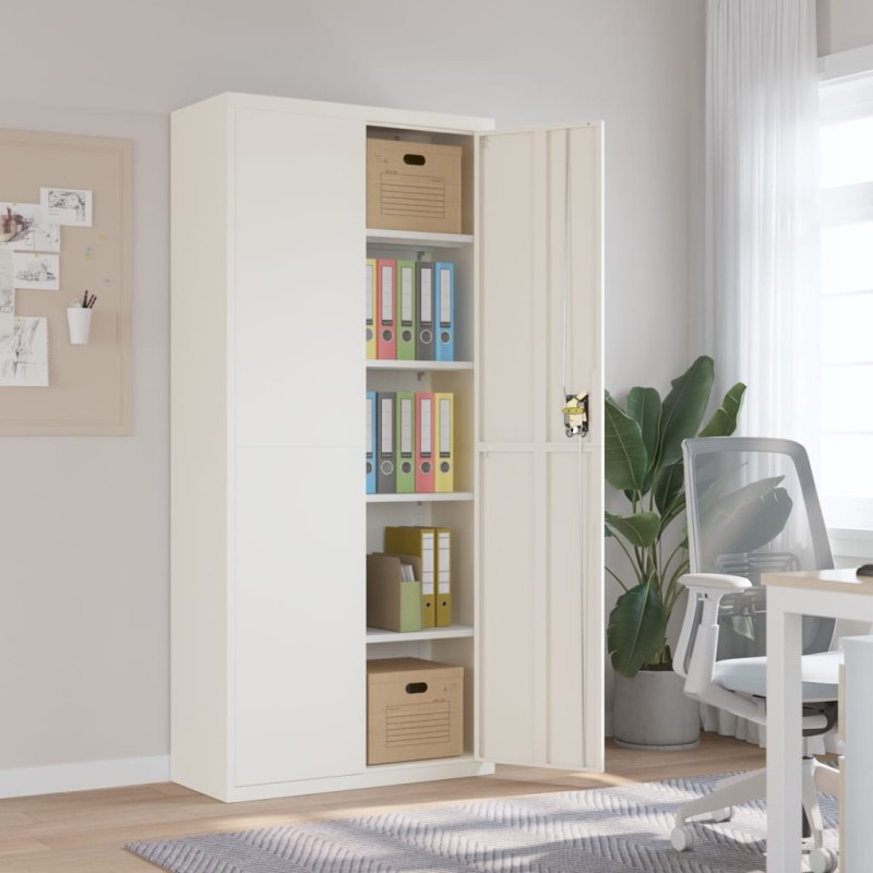 vidaXL Armadio Classificatore Bianco 90x40x200 cm in Acciaio vidaXL Armadio Classificatore Bianco 90x40x200 cm in Acciaio