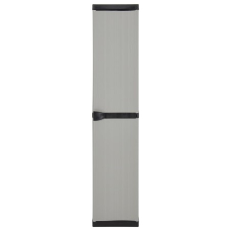 vidaXL Armadietto da Giardino con 3 Ripiani Grigio e Nero 34x40x168 cm