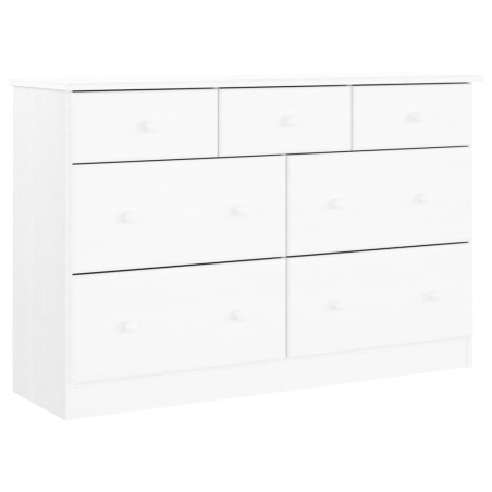 vidaXL Cassettiera ALTA Bianca 112x35x73 cm in Legno Massello di Pino