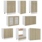 Set Armadi da Cucina 8 pz Rovere Sonoma in Truciolato Set Armadi da Cucina 8 pz Rovere Sonoma in Truciolato